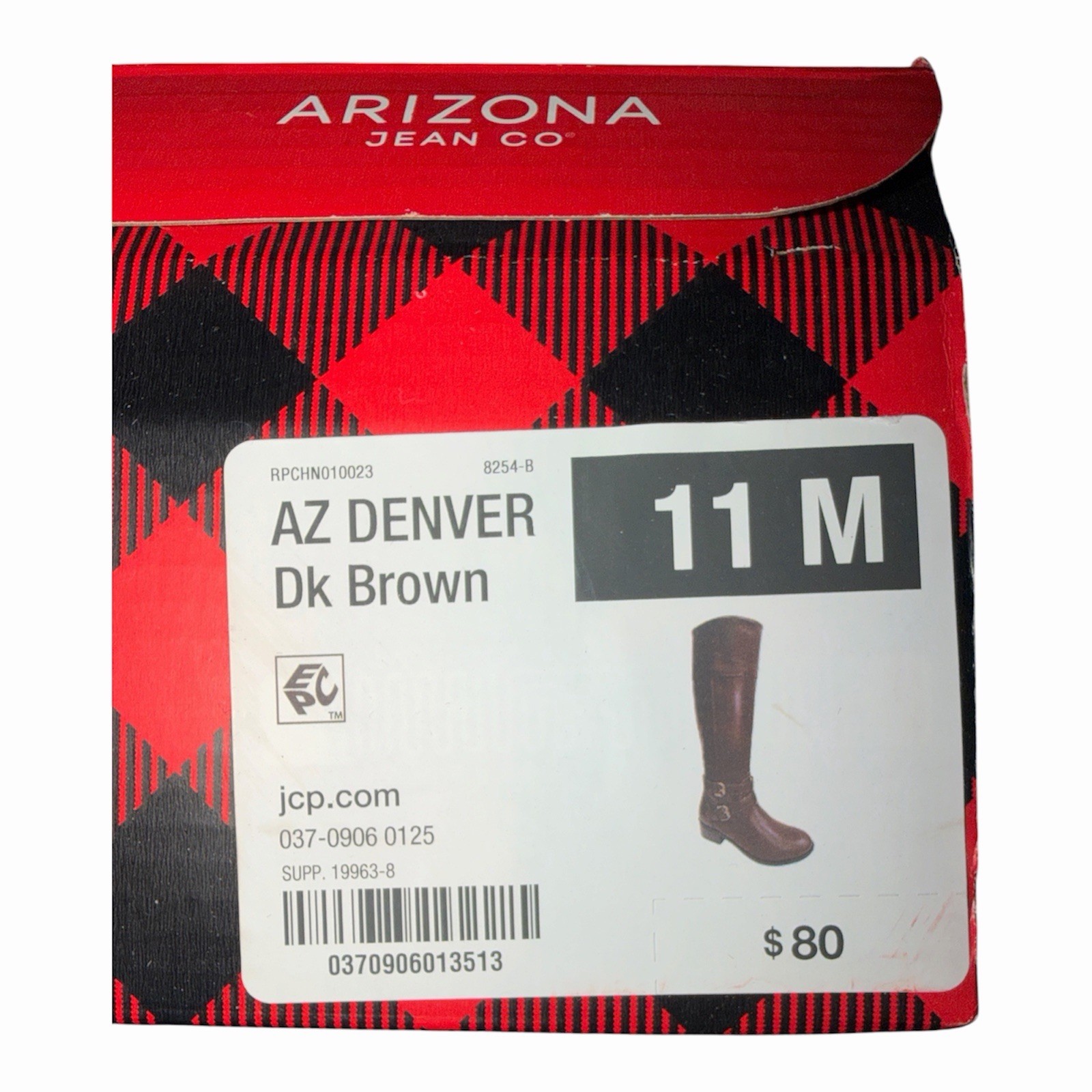 Arizona AZ Denver DK Brown Boots Memory Foam Size 11 M
