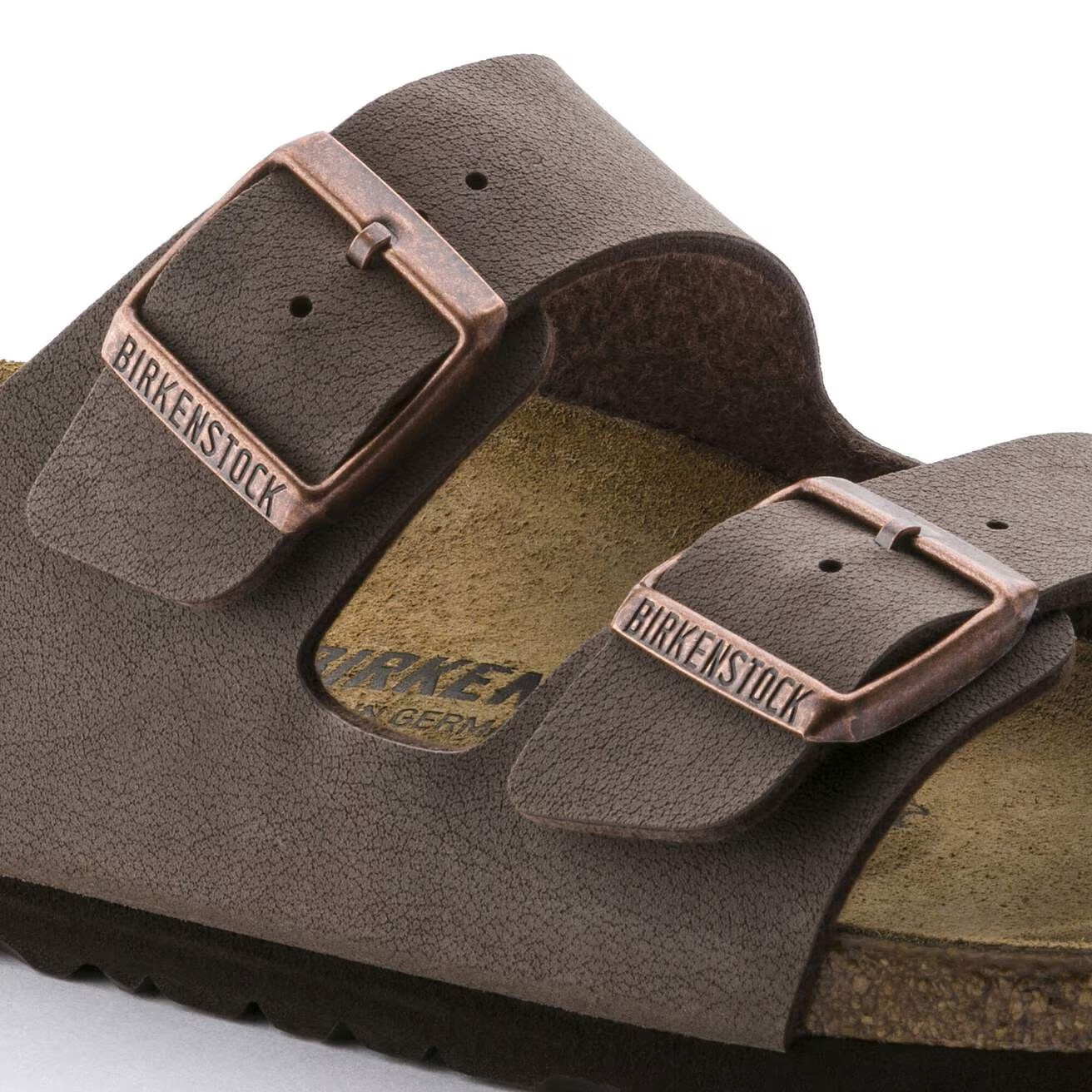 Birkenstock Arizona Mocha/Black Birkibuc Leather Soft Footbed Sandals EU37-45