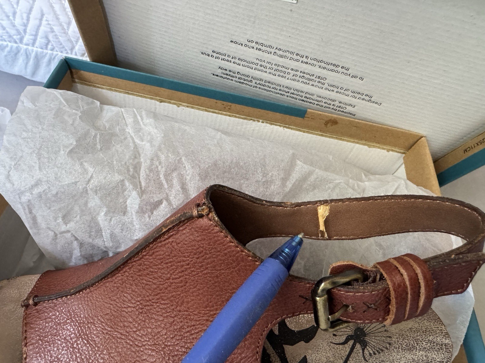 OTBT Jaunt Brown Leather Platform Wedge Sandals Womens Size 10 Box EUC
