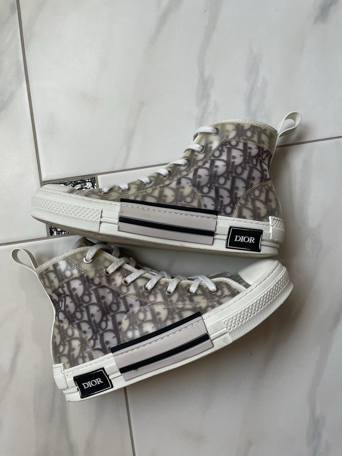 Christian Dior B23 High Oblique Transparent Sneakers – Size 41