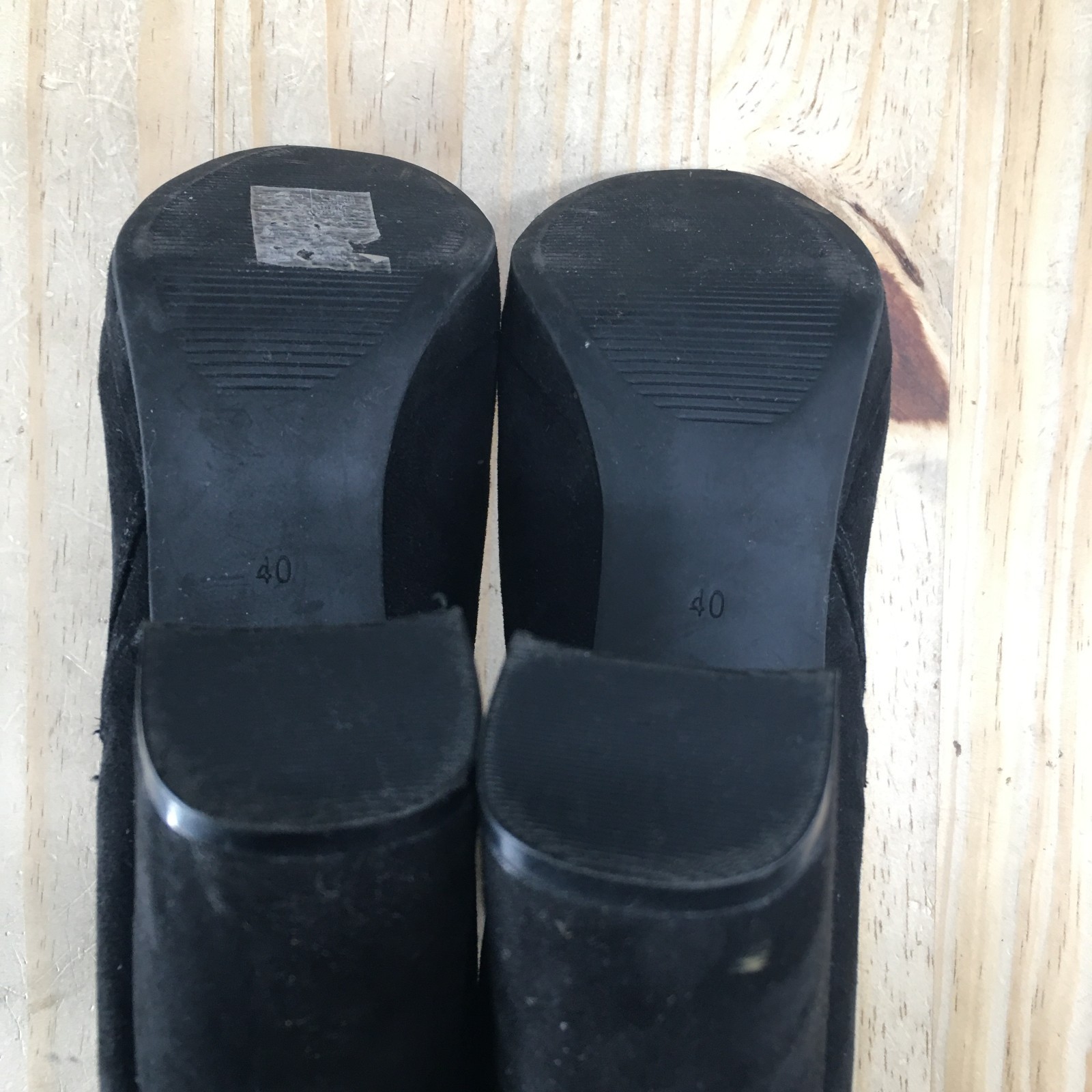 H&M Boots Womens 8.5 Black Ankle Booties Womens 9 Faux Suede Block Heels Zip