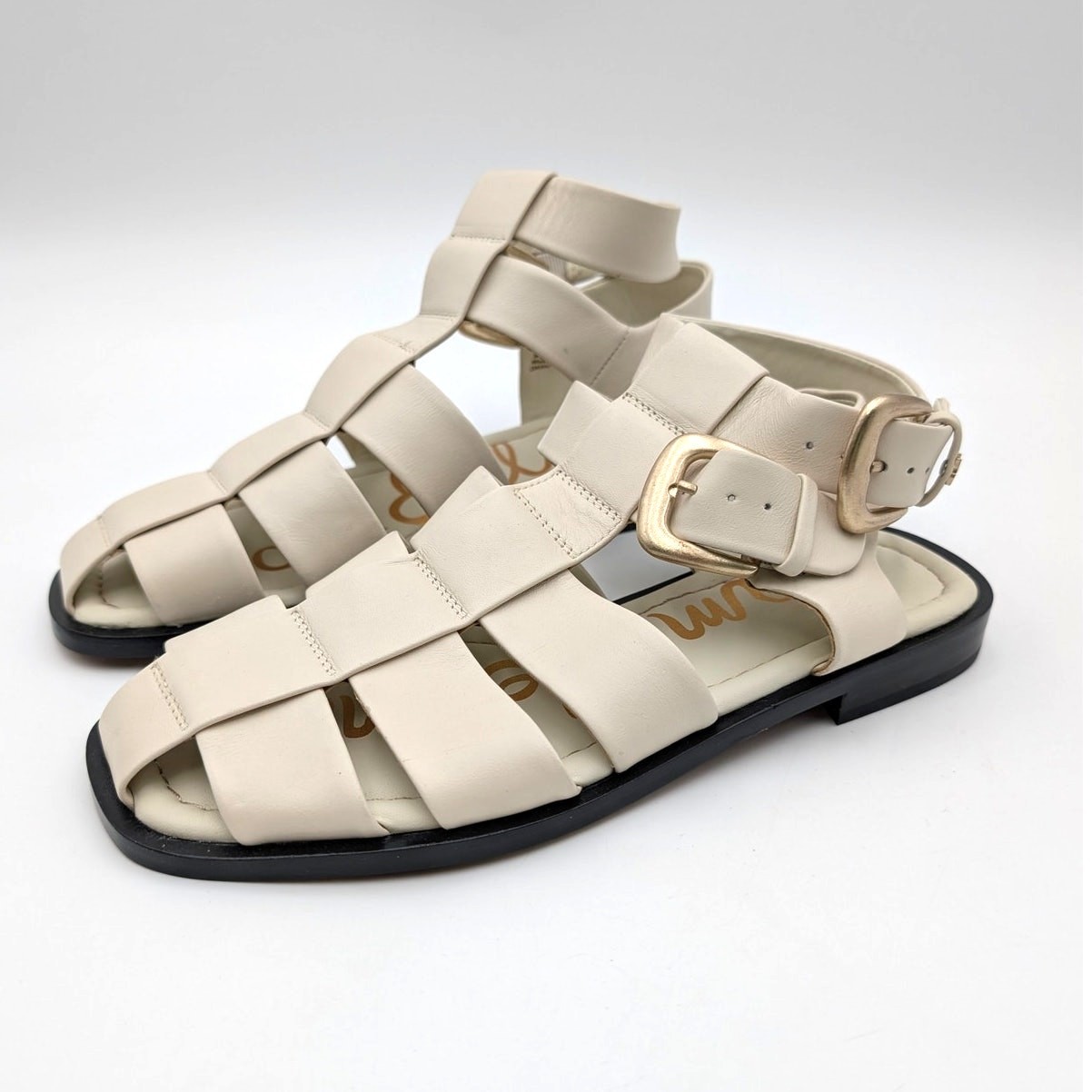Sam Edelman Sandals Women’s Modern Ivory Leather Size US7M EU37