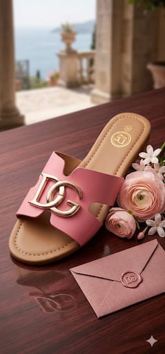 DT Women’s Multicolor Slip-On Slide Sandals Logo Metallic Beaded Accents 8