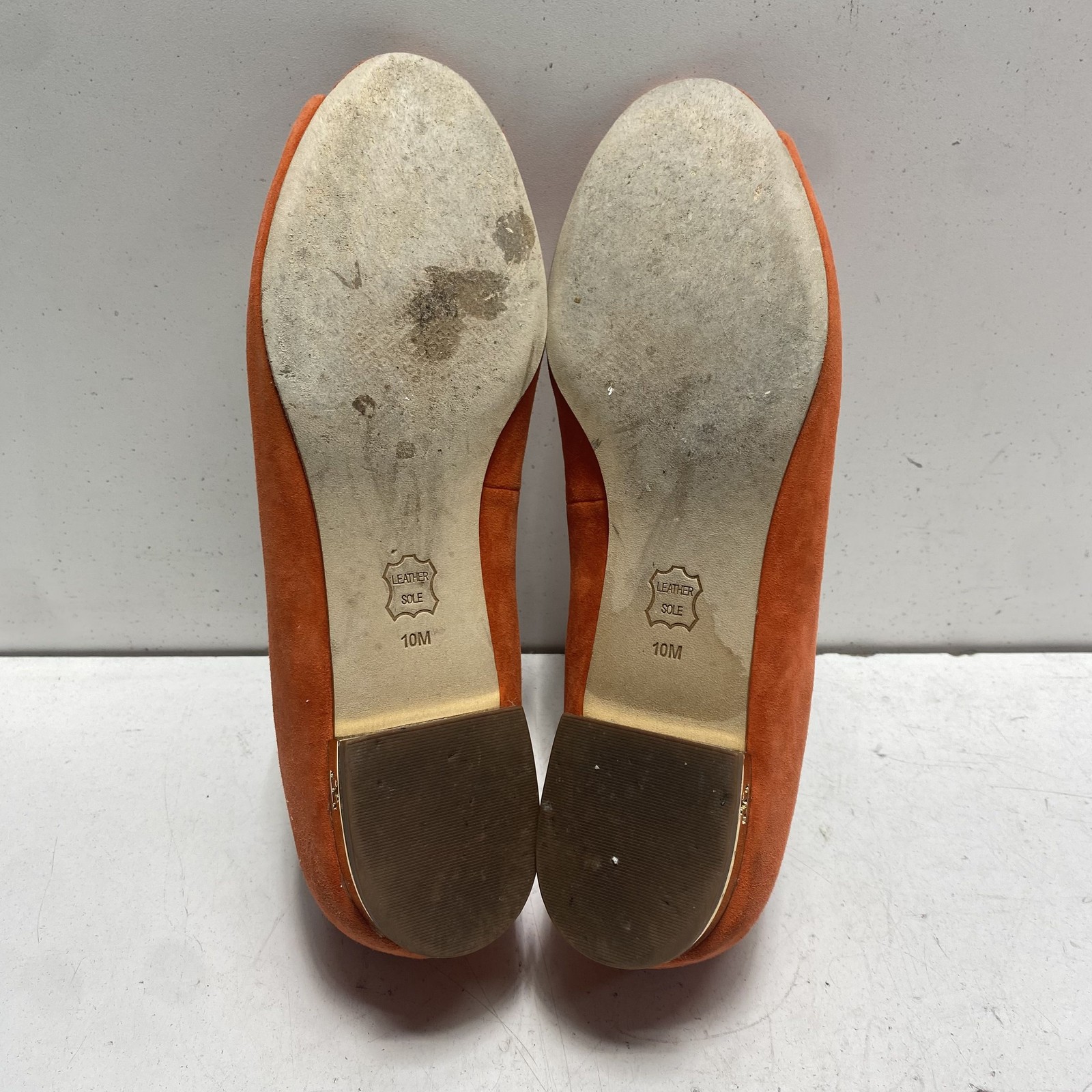 Tory Burch Sophie Orange Suede Peep Toe Flats Women’s Size 10M