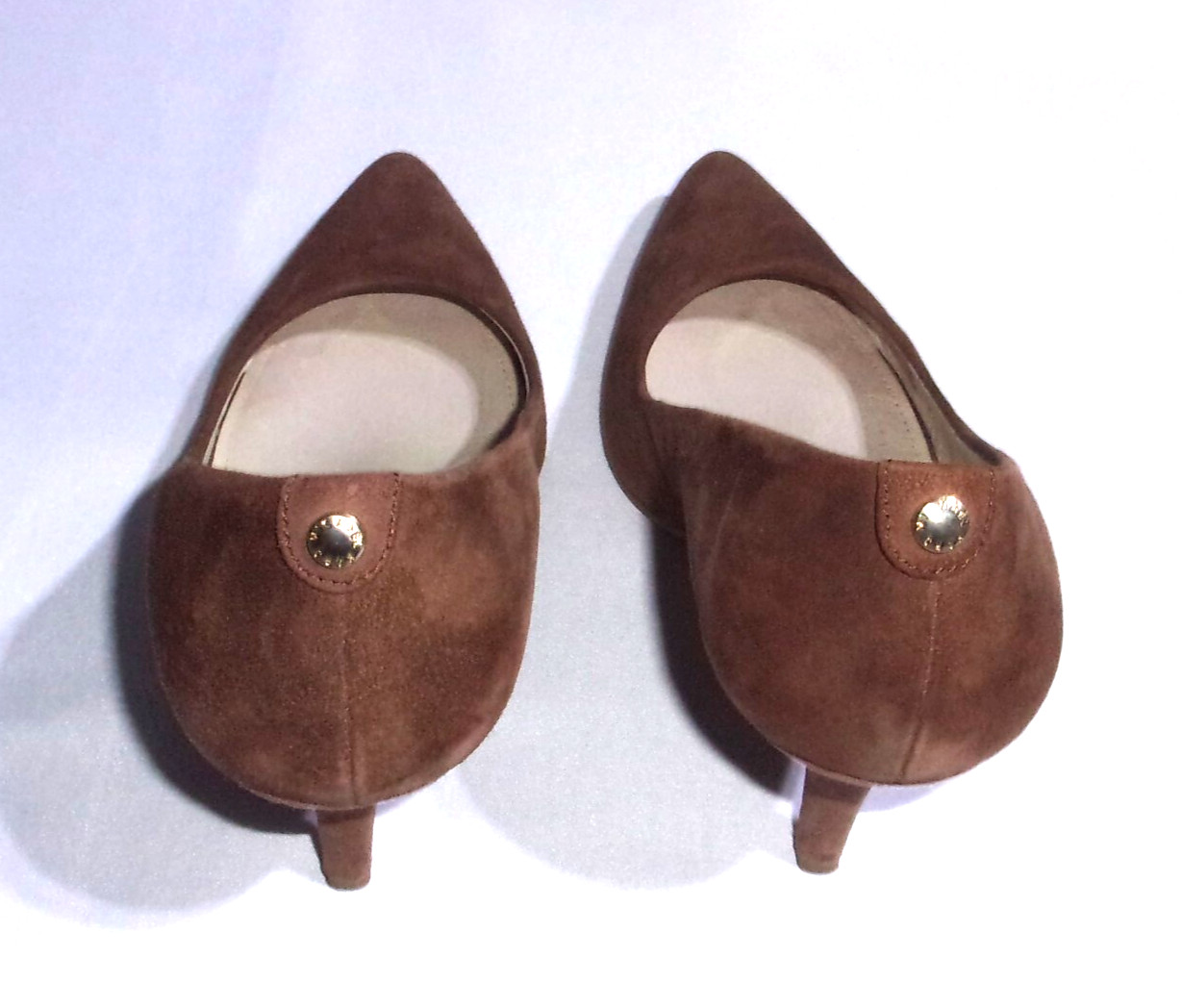 Michael Kors Brown MK-Flex Mid Pointed-Toe Pumps 9.5 M genuine suede 9 1/2 NEW
