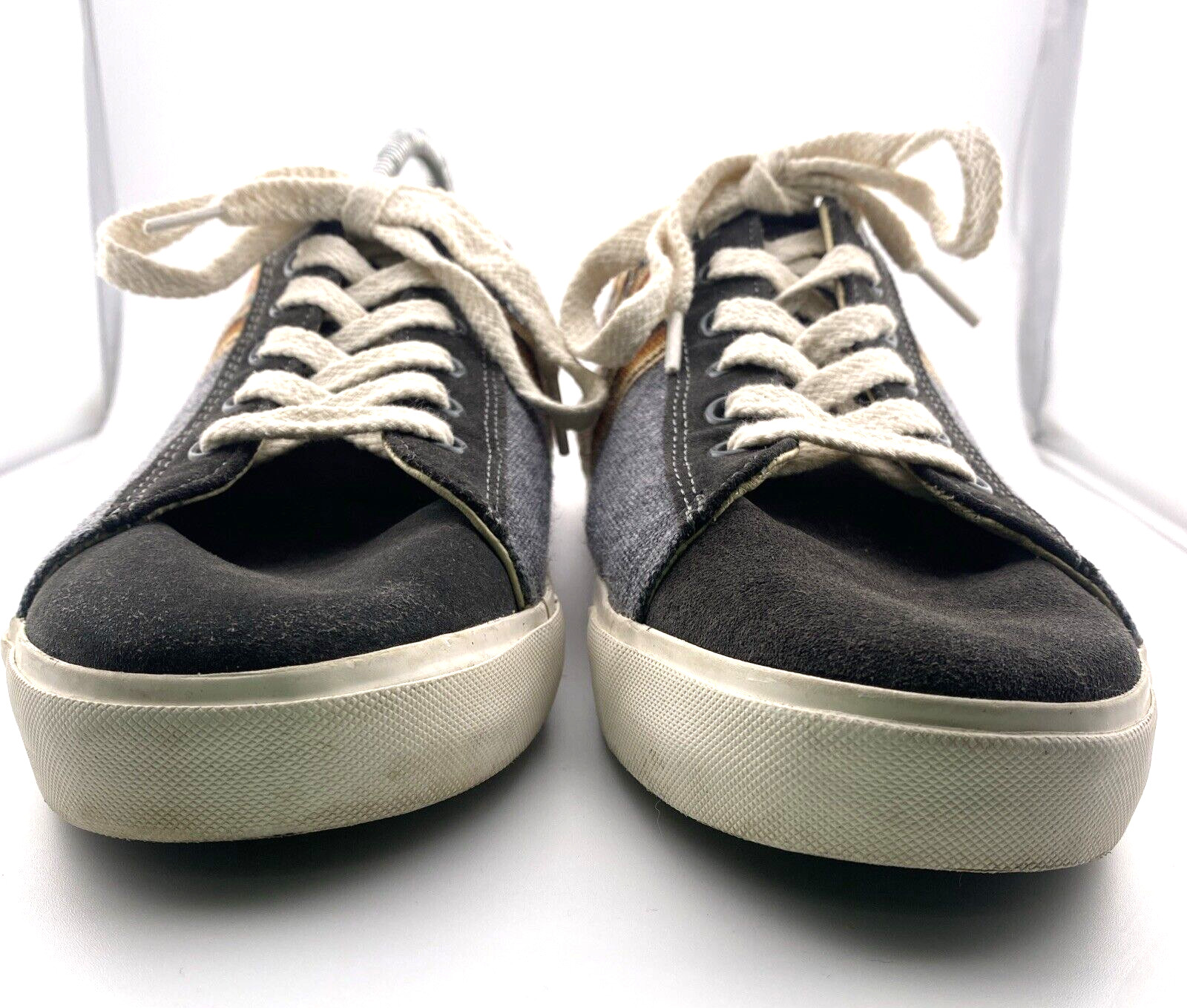Inkkas Canvas/Suede Sneakers Boho Native Aztec Gray Brown Mens 11 Womens 13