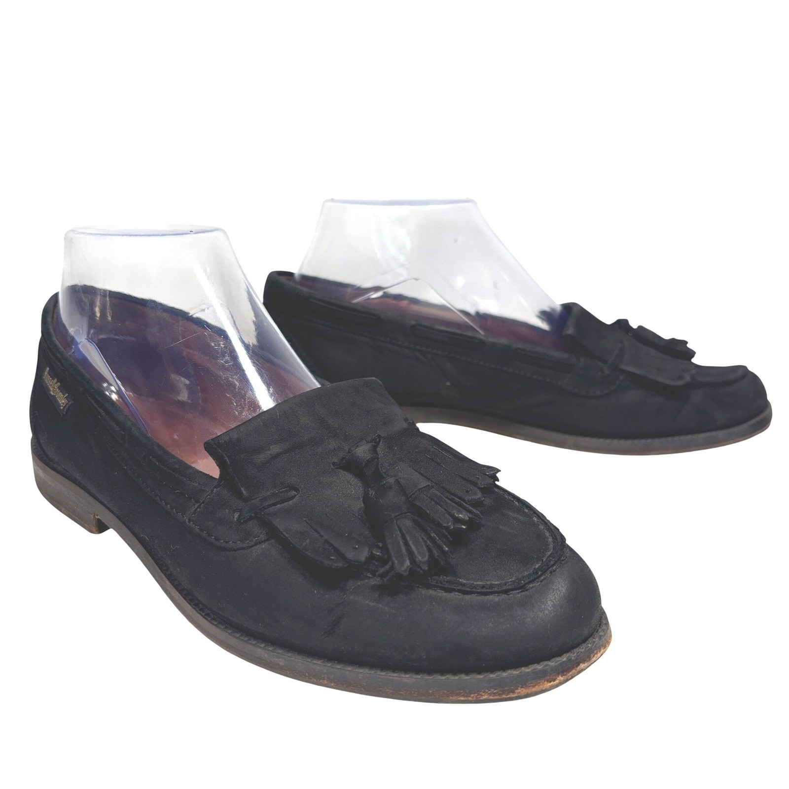 Russell & Bromley Black Leather Chester Tassel Loafer Womens Size 38 Made Italy