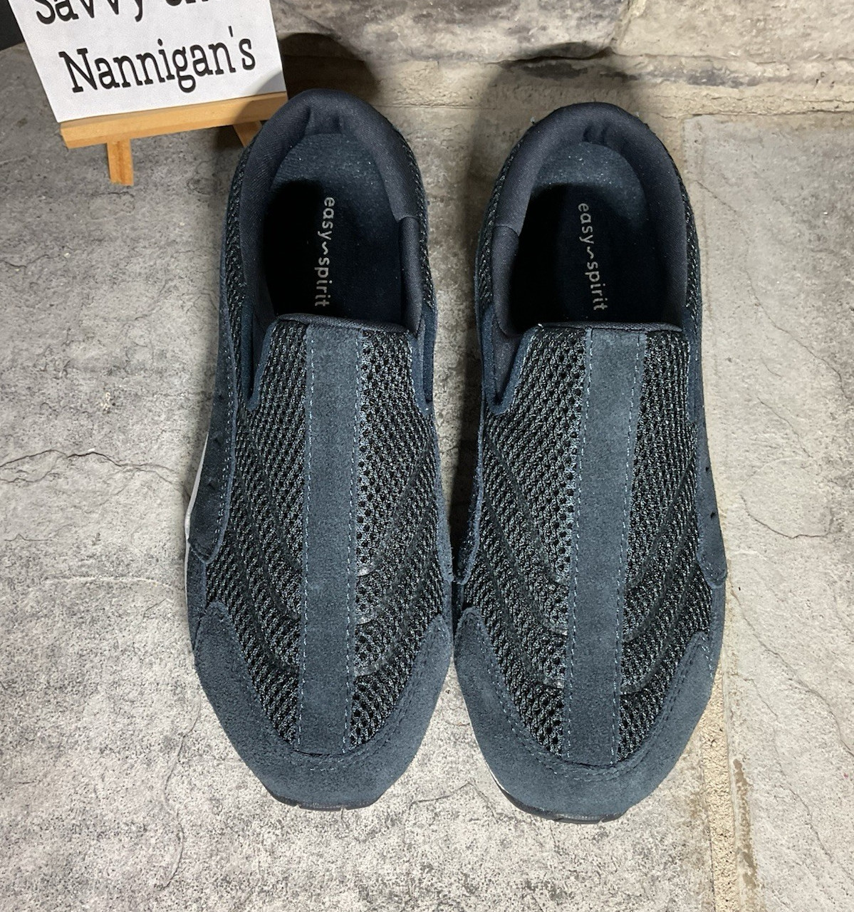 Easy Spirit Traveltime Women’s Black Mesh Slip-On Mule Low Top Walking Sneaker