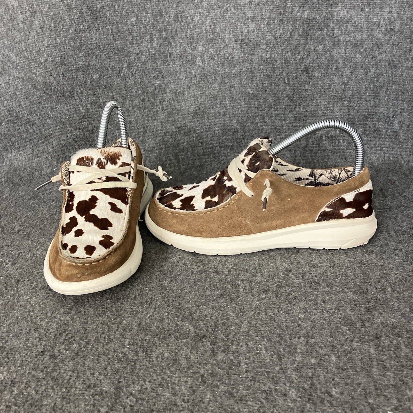 Ariat Hilo Cow Hair Fur Shoes Women 6.5 Ginger Suede On Casual Slip On Cowhide
