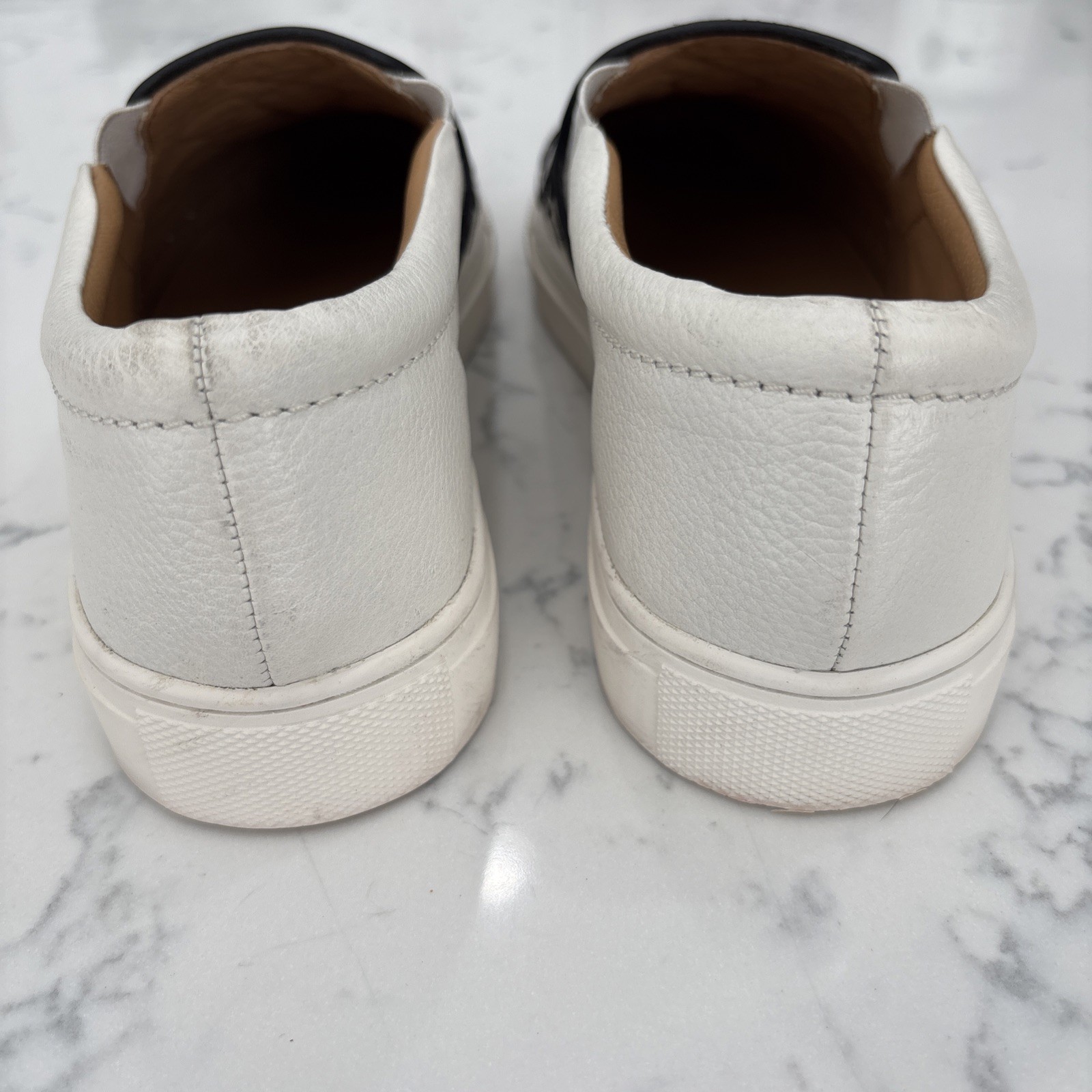 Brighton Moor Casablanca White Embroidered Luxe Leather Sneakers Women’s Size 7