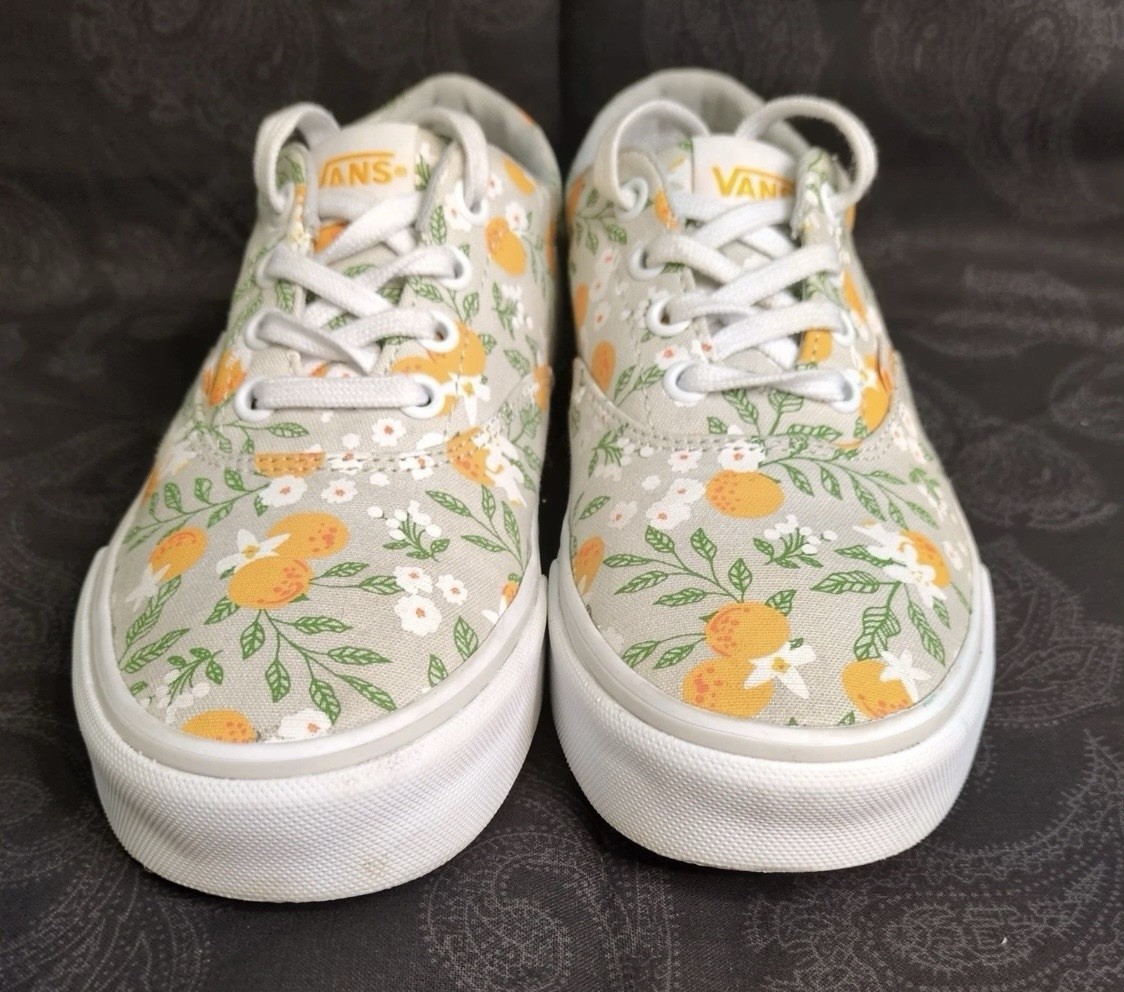 VANS 🍊Womens Sneaker Doheny 721356 Orange Blossom🍊 Floral Size 6.5 VGC 🍊💕