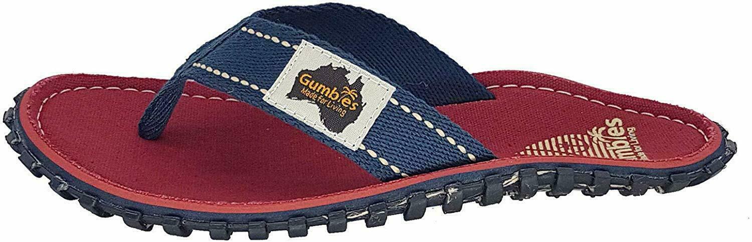 Gumbies Islander Canvas Unisex Flip-Flops Sandals – Red Coast, US Size 5 (M)
