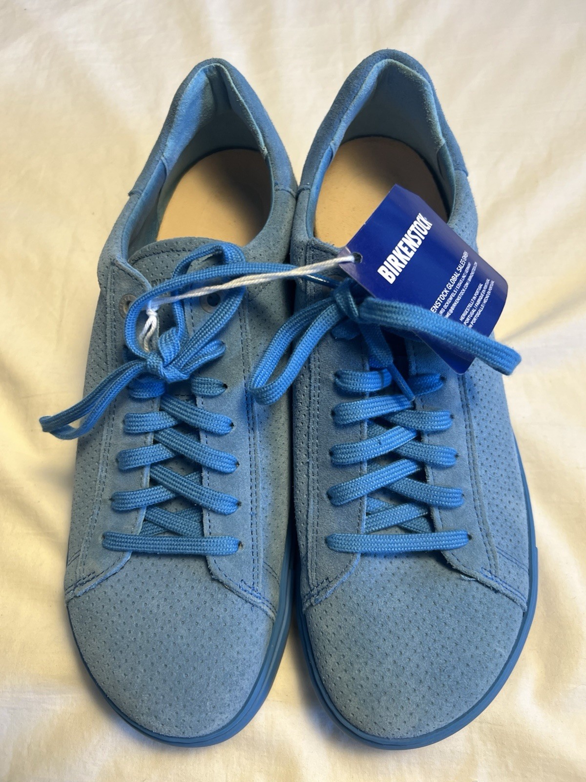 Birkenstock Bend Low Suede Blue Embossed Sneakers Size N EU 41 (W 10 / M 8) NEW
