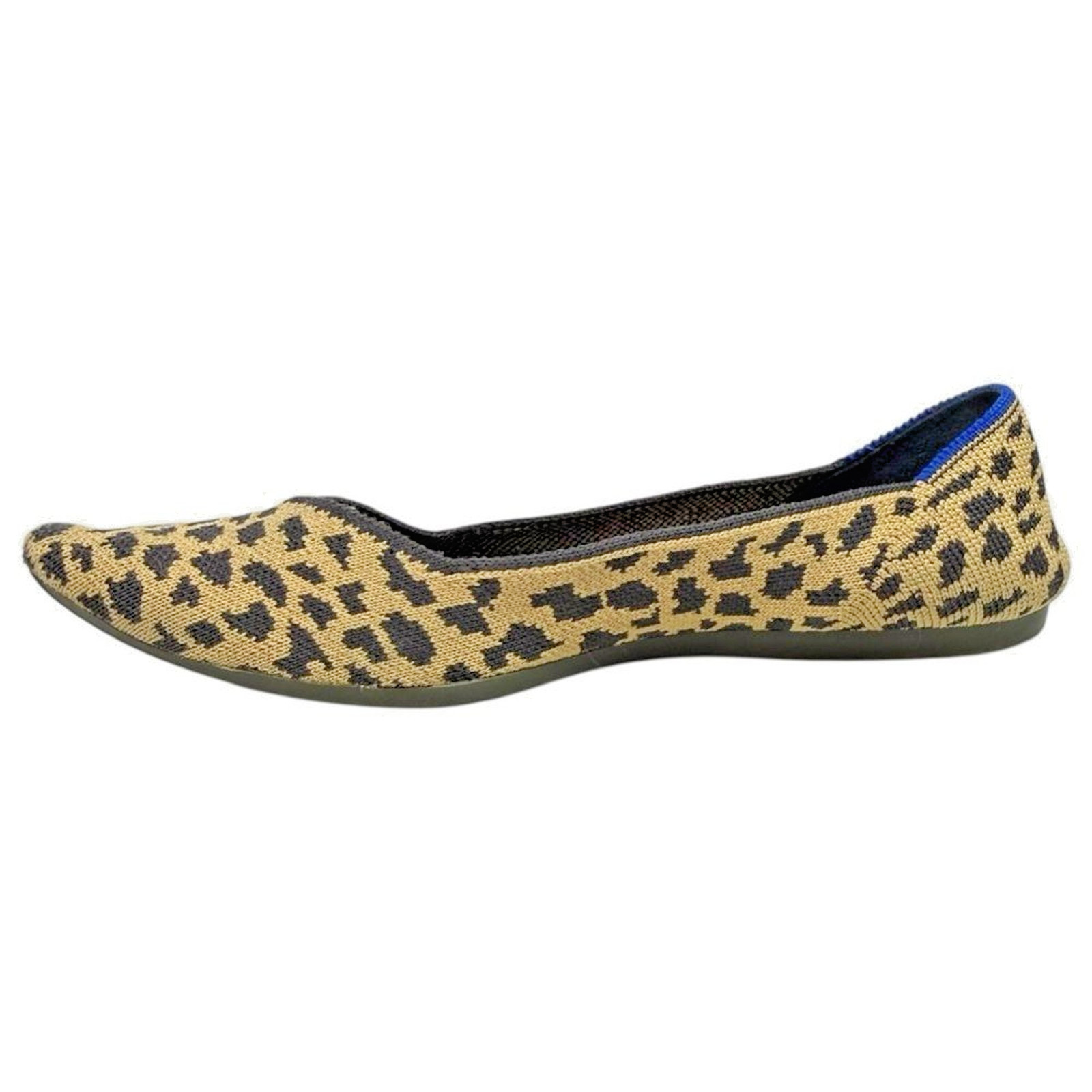 Rothy’s The Point Leopard Knit Ballet Flats Size 8 Preppy Coquette Office