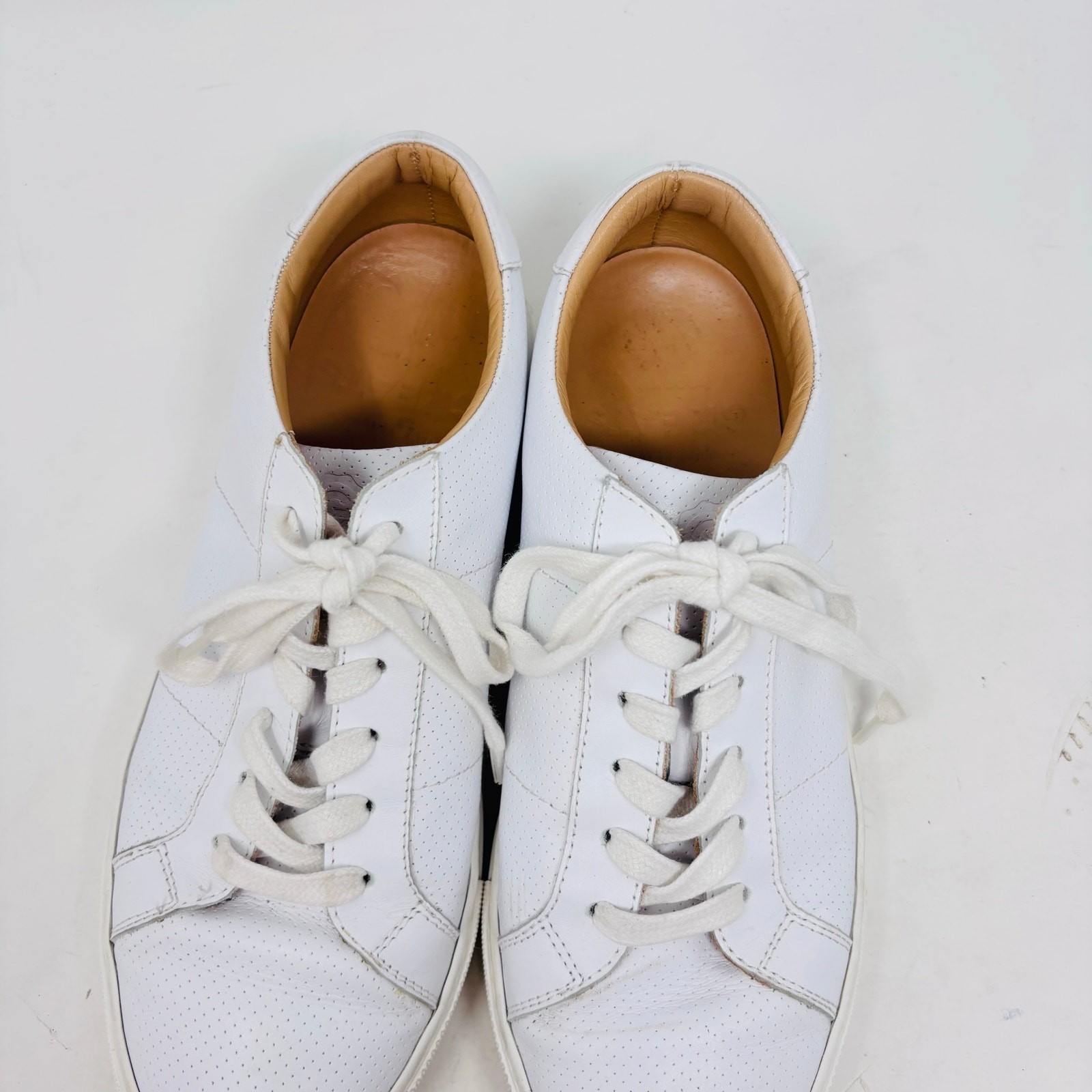 Greats Brooklyn Sneaker Size 9.5 Royale Perforated White Leather Lace Up Italy