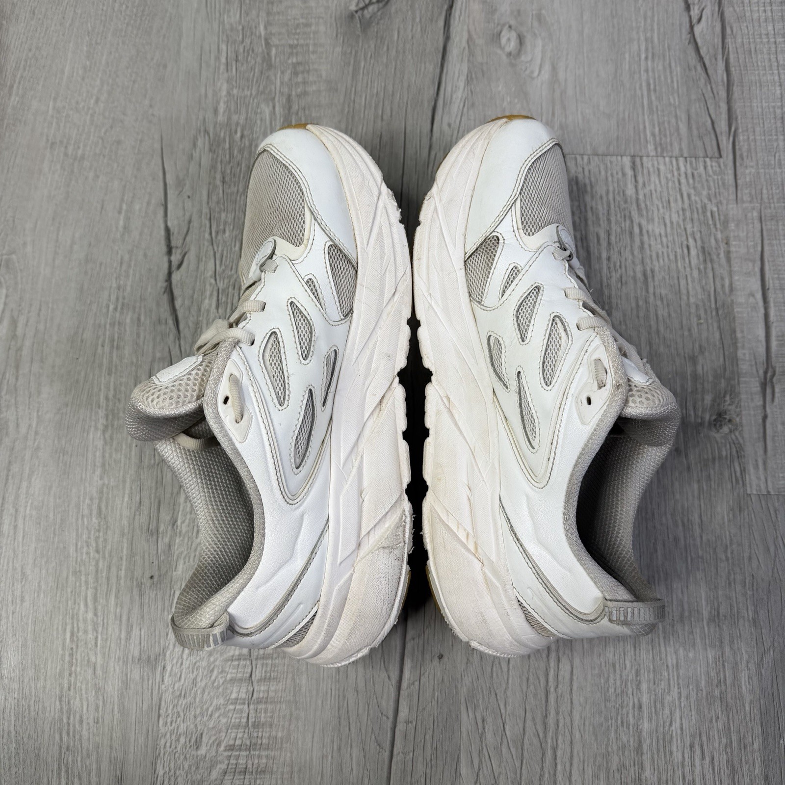 HOKA ONE ONE U Clifton L Embroidery Athletic Running Shoe M9/W10 White leather S