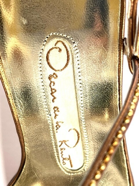 Vintage oscar de la renta Womens 8.5B Bronze Braided Heels