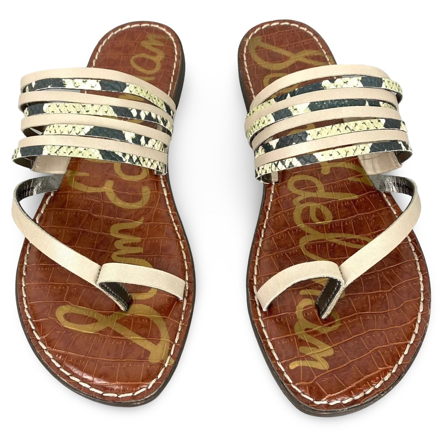 Sam Edelman Women’s Gwennie Snake Embossed Sandals NW/OB 5M