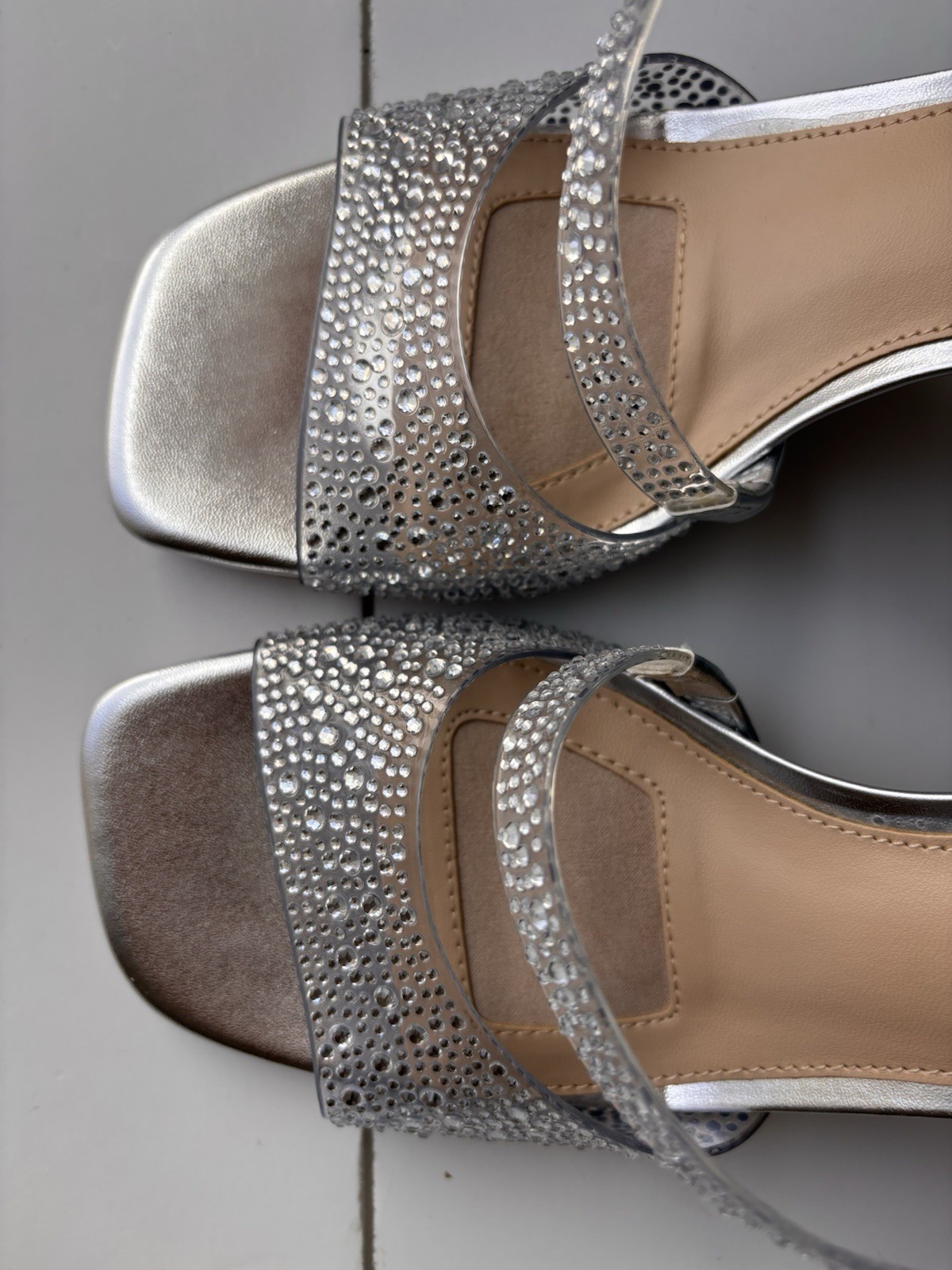 Silver Clear Rhinestone Evening Party Wedding Shoes Alex Marie Sutton