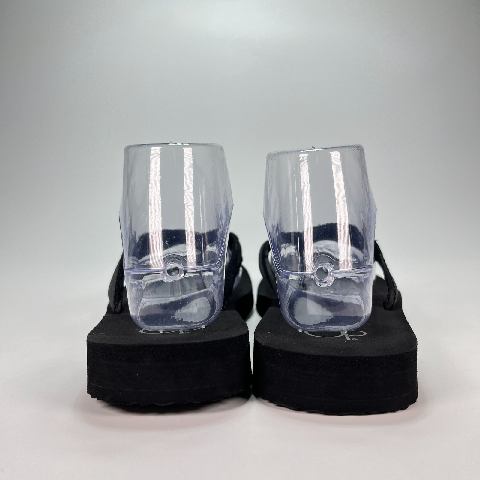 OP Black Gray Flip Flop Sandals Thong Style Comfort Beach Pool Women’s Size 8