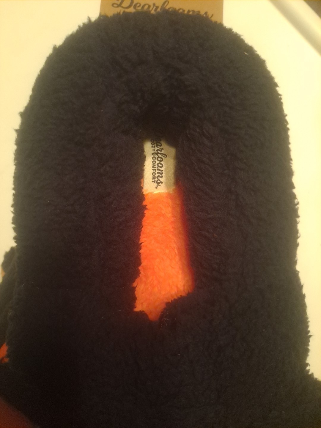 NWT Dearfoams Memory Foam Halloween Black Cat Kitty Fuzzy Womens 9-10 Men 7-8