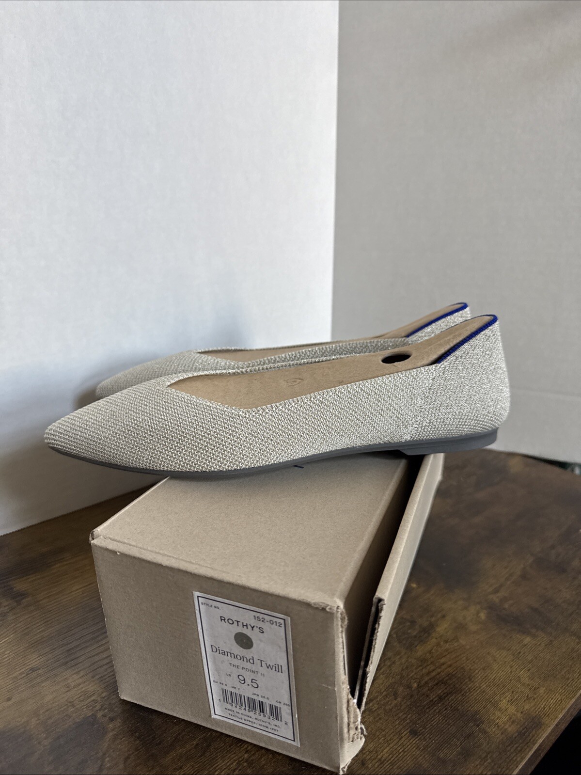 ROTHYS Rothy’s Women’s The Point II Flat Size 9.5 Diamond Twill MSRP $149 NEW