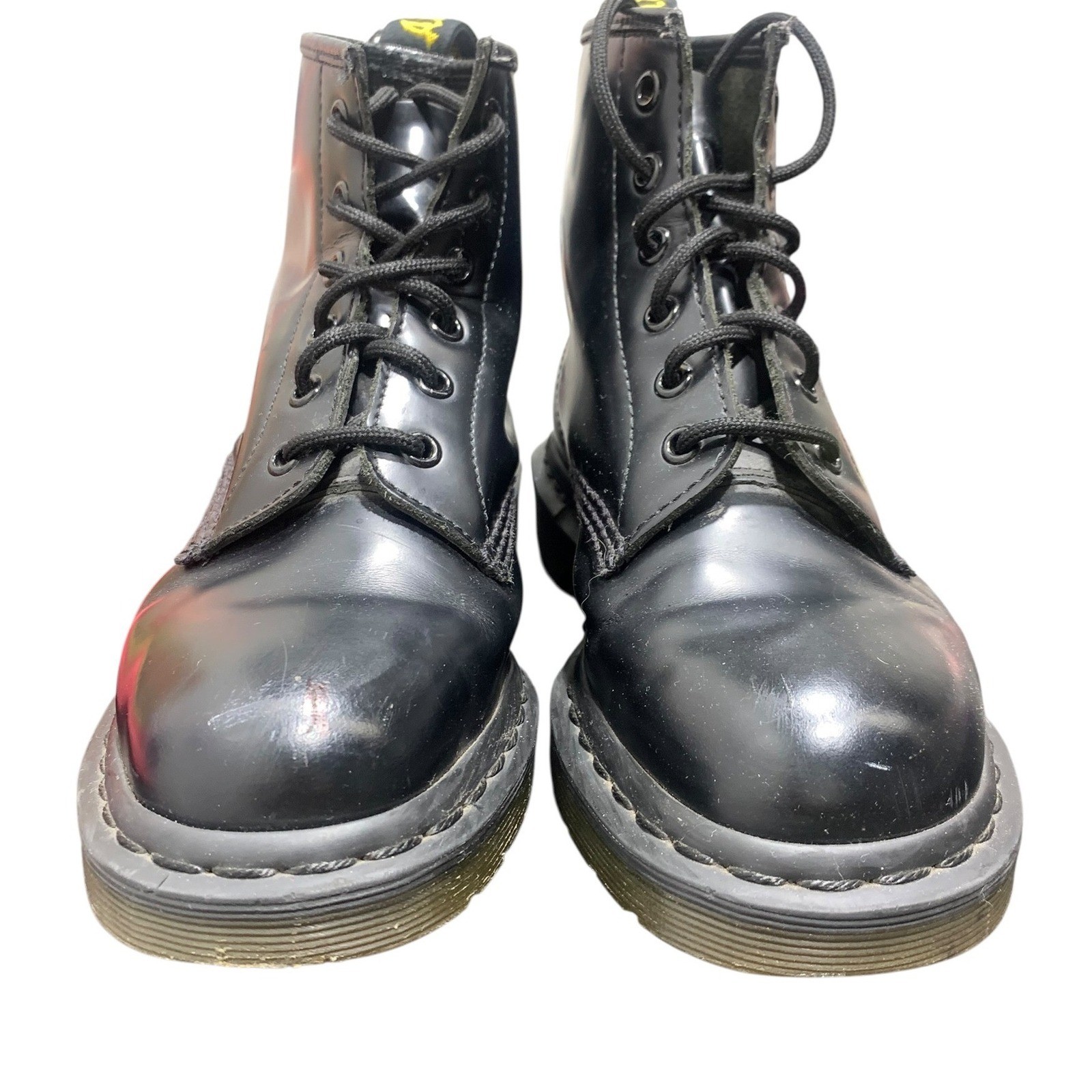 Dr. Martens 101 Black Smooth Leather 6-Eye Ankle Boots Womens 8 Mens 7 13512006