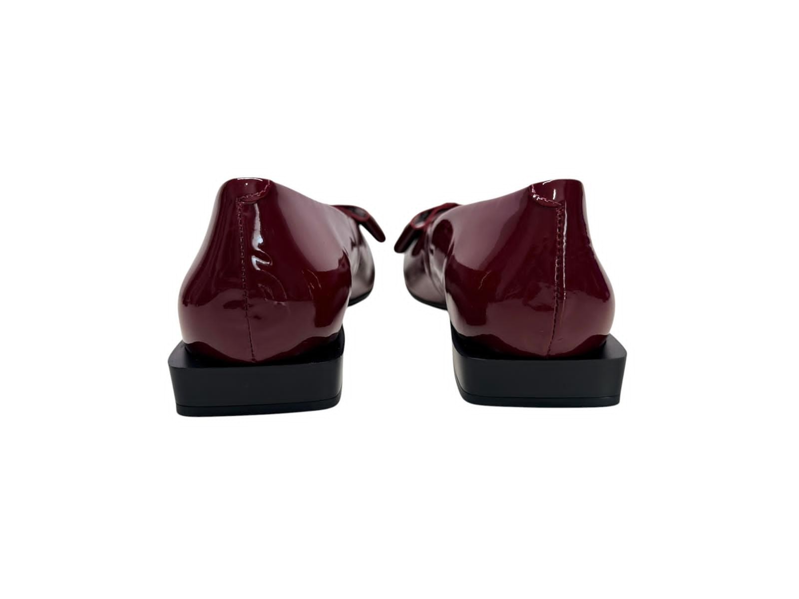 Ana Palma Womens Shoes Burgundy Patent Leather Slip On Flats Size 7.5