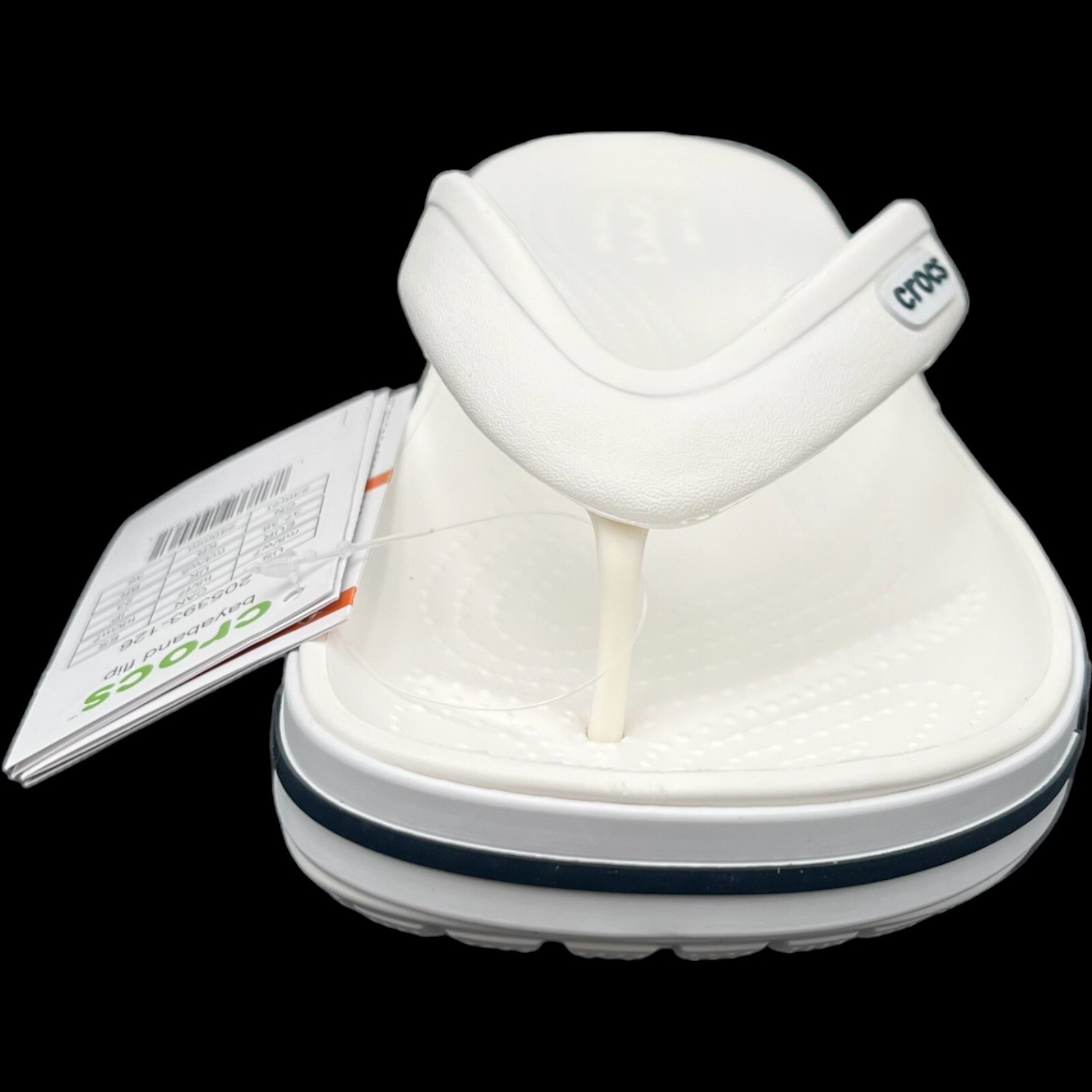 Crocs Bayaband Womens Flip Flop Sandals Size 9 White Navy Blue Water Friendly