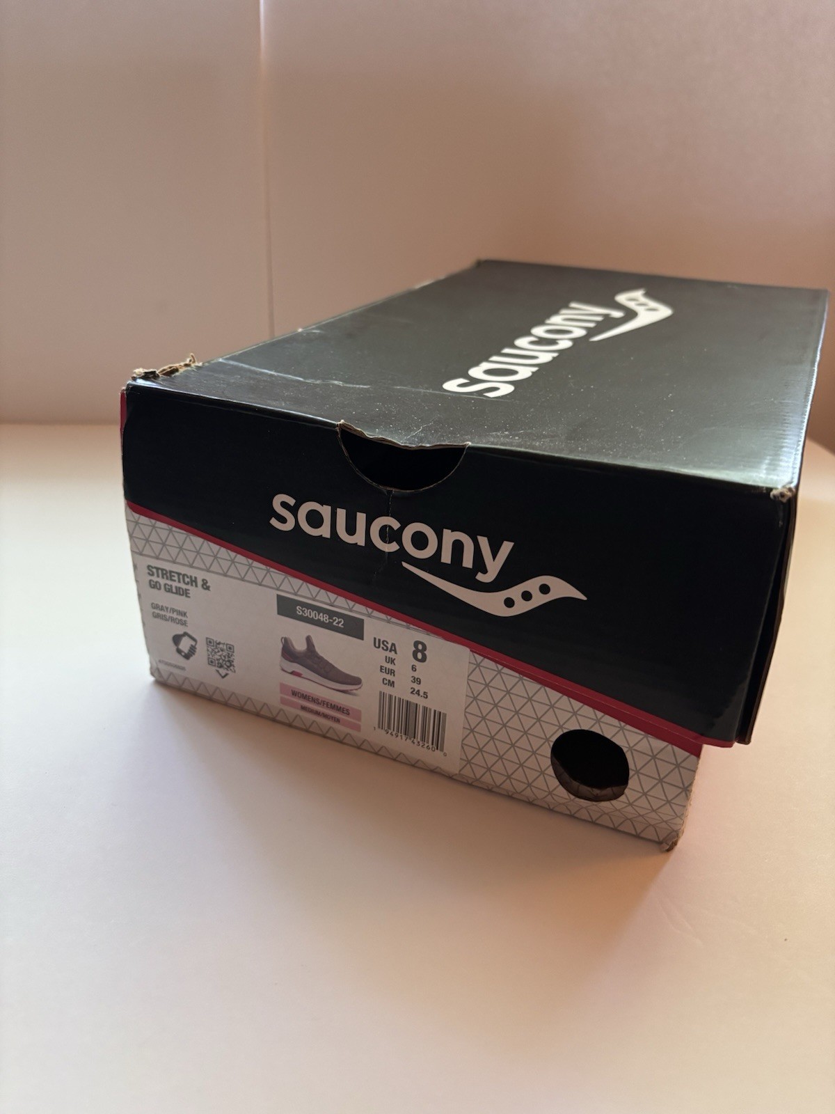 Women’s Size 8 – Saucony Stretch & Go Glide Step In Running Shoes Grey & Pink