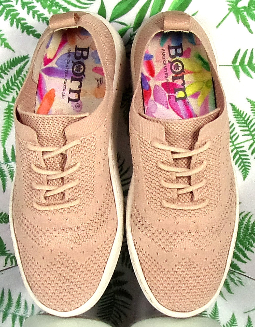 BORN SUNBURST PINK BLUSH FABRIC SNEAKERS SLIP ONS COMFORT SHOES US WOMENS SZ 7 M
