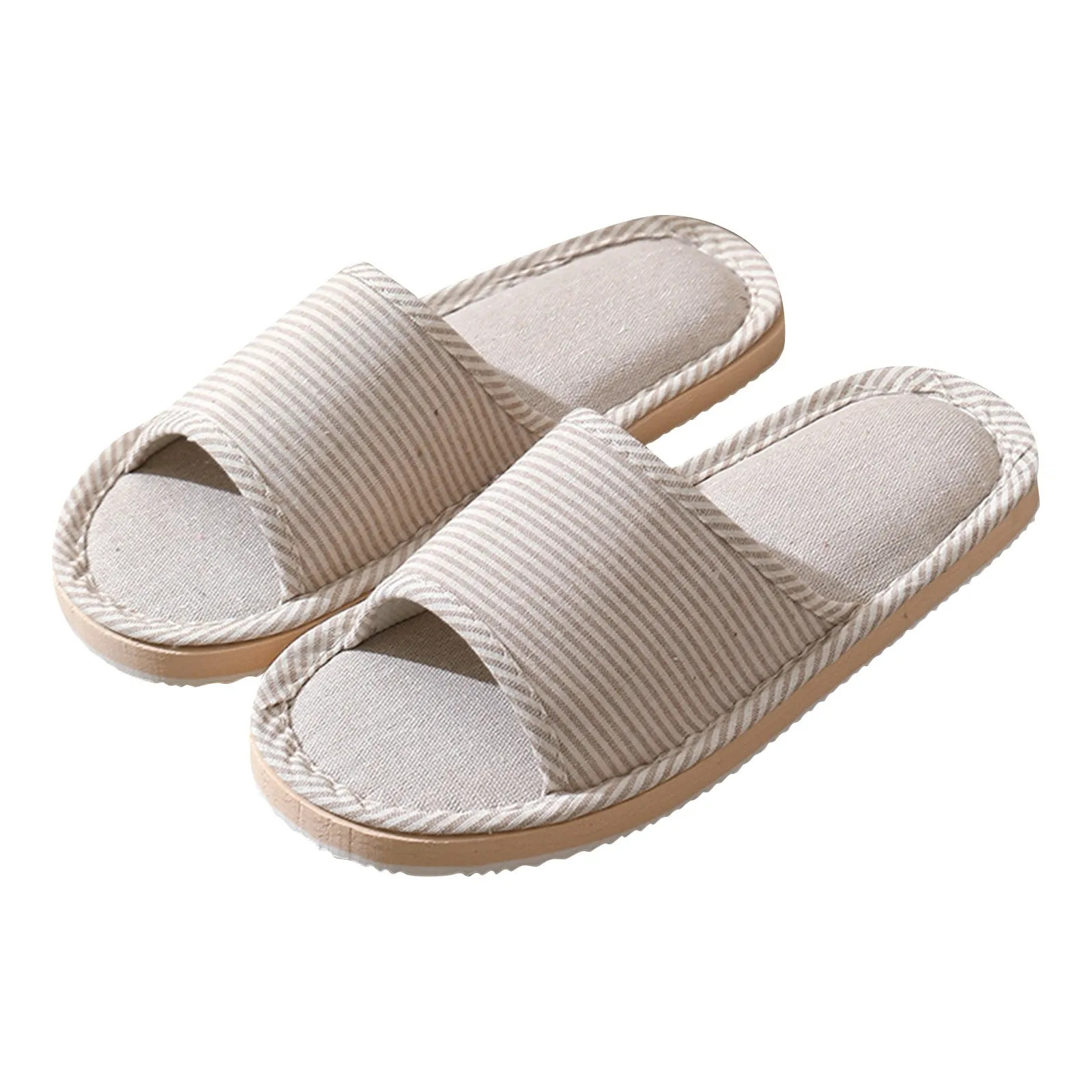 Four Season Linen Home Slippers Women Indoor Bedroom Women House Slides Autumn U