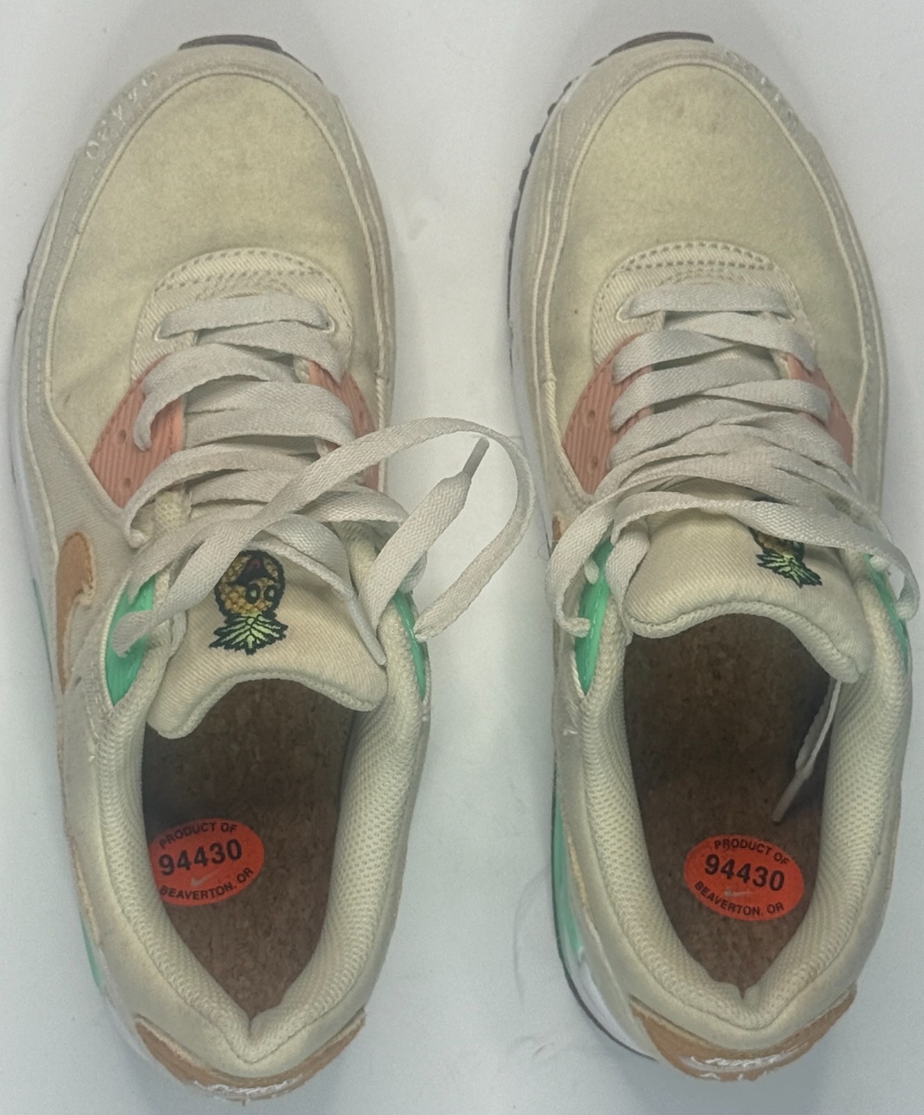 NIke Air Max 90 Women’s Happy Pineapple Coconut Milk Low Top Sneaker Size 8