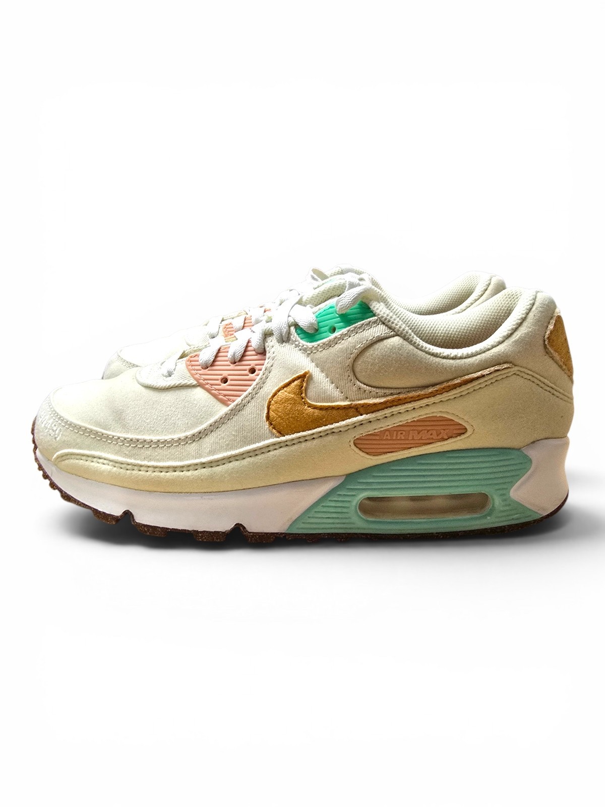 Women’s Nike Air Max 90 LX «Happy Pineapple» Coconut Milk Shoes Size 9 DC5211-10