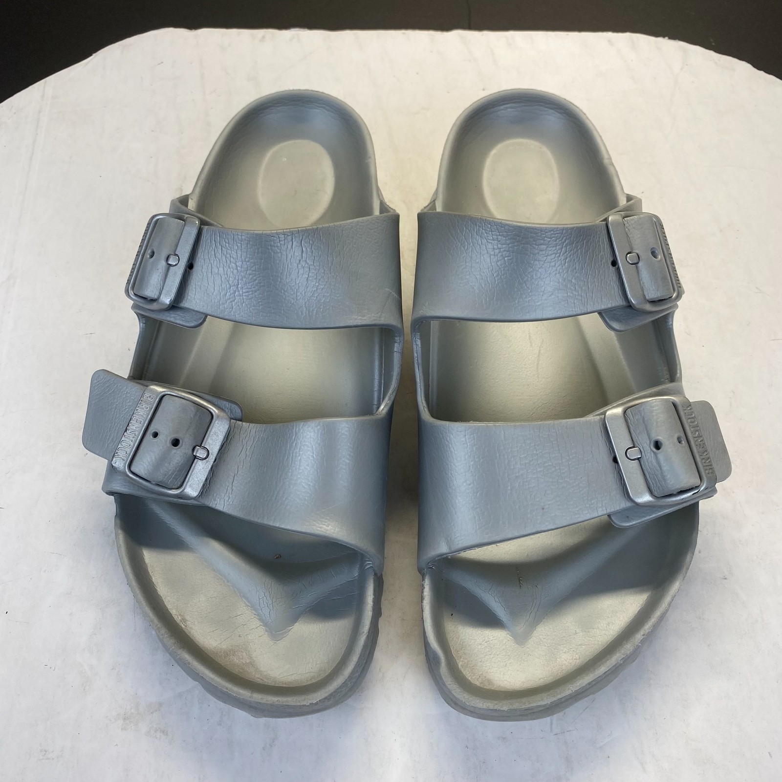 Birkenstock Arizona Grey Rubber Straps Buckle Slide Sandals Women’s Size EUR 41