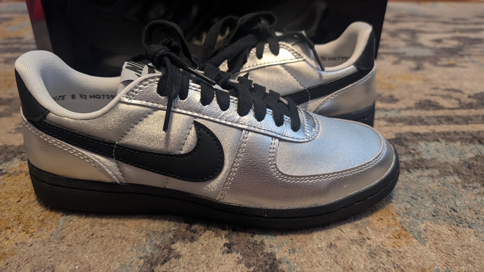 Size 8.5 – Nike Field General 82 Metallic Silver Black W