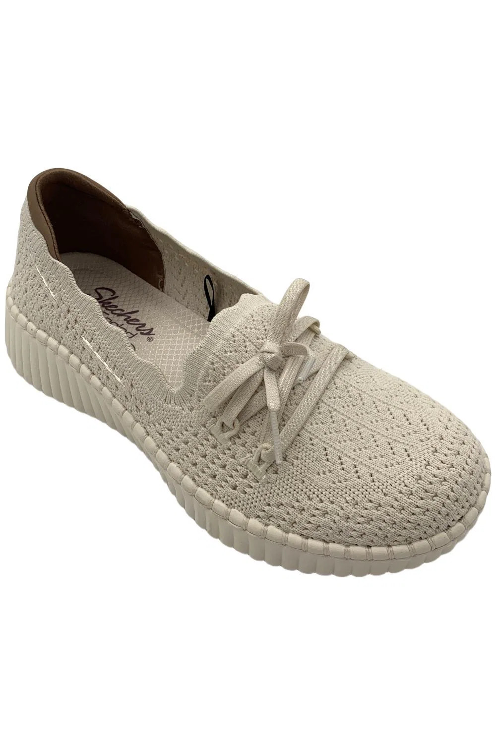 Skechers Women’s Wilshire Blvd Scalloped Knit Loafers Off White