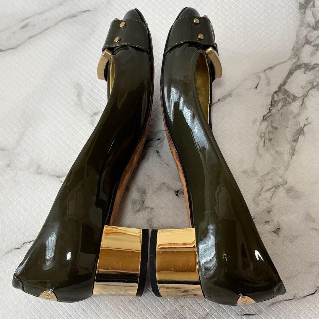 Good Condition Jimmy Choo Patent Leather Pumps Smoke 37.5 with Box