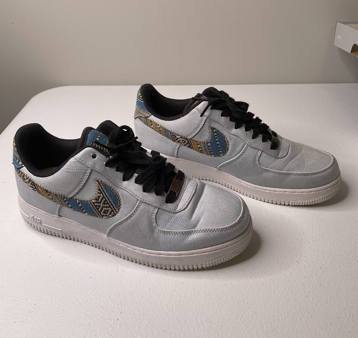 Nike Wmns Air Force 1 ‘07 Light Blue Denim Sneakers Size 8.5