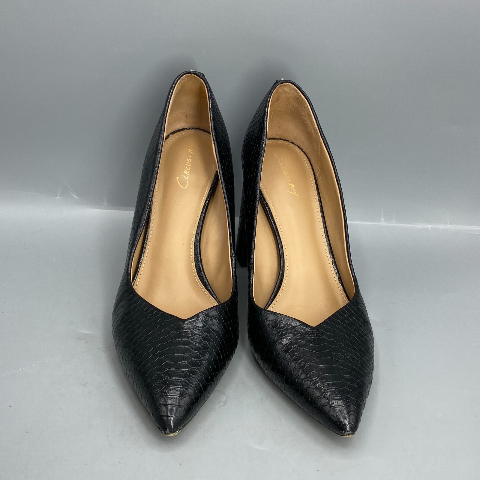 Circus by Sam Dress Pumps Womens 8 Black Snakeskin Print Career Business Formal
