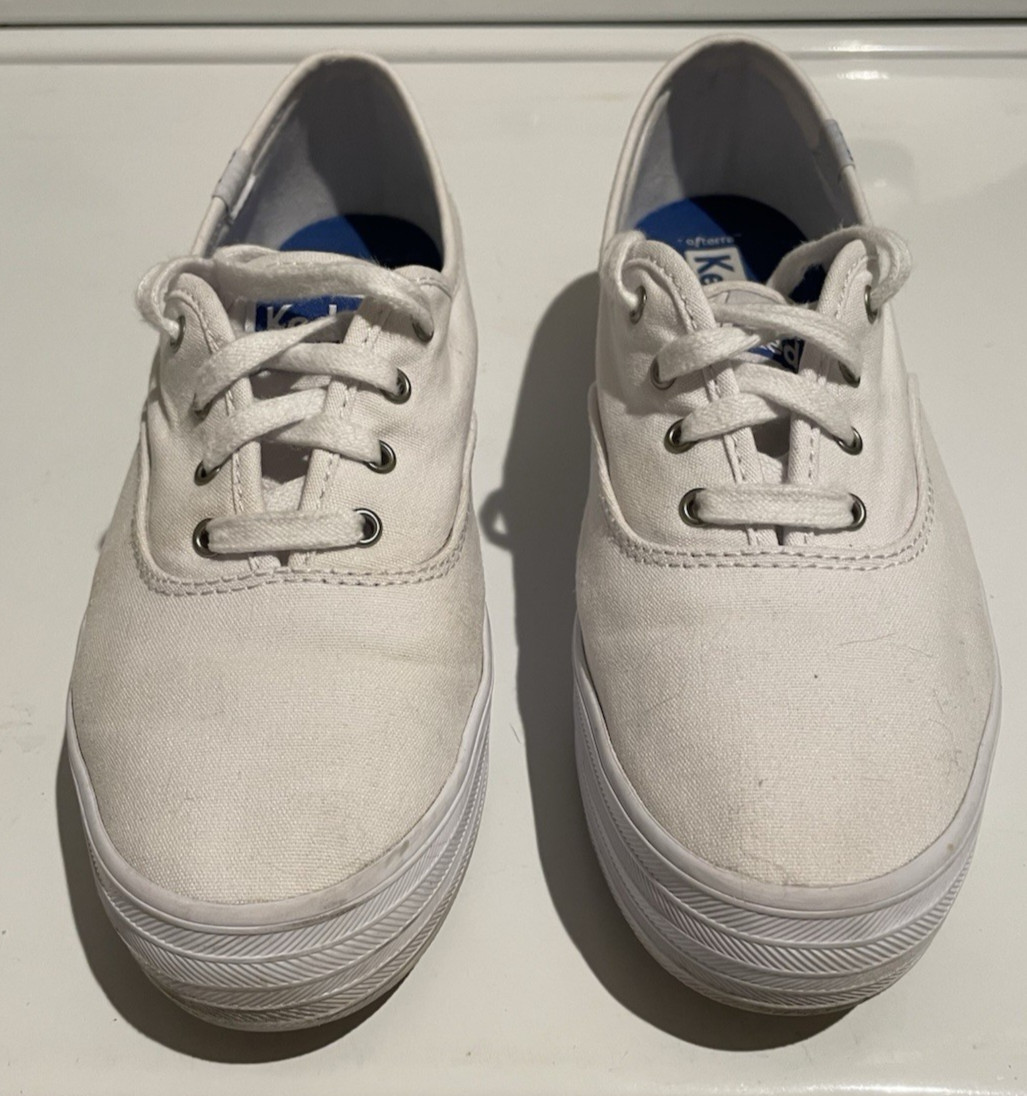 Keds Champion Size 7.5 White Athletic Tennis Shoes Sneakers Womens EUC Classic