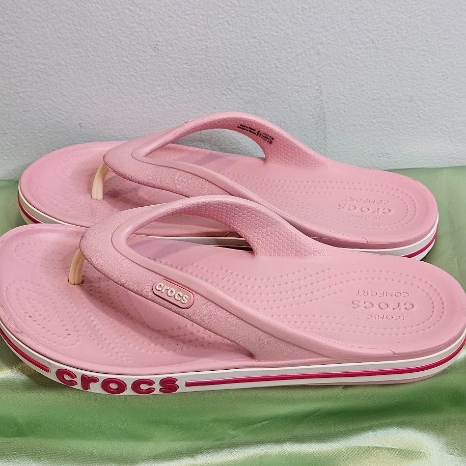Bayaband Flips Crocs Pink Lemonade Women’s Size 7 Men’s Size 5