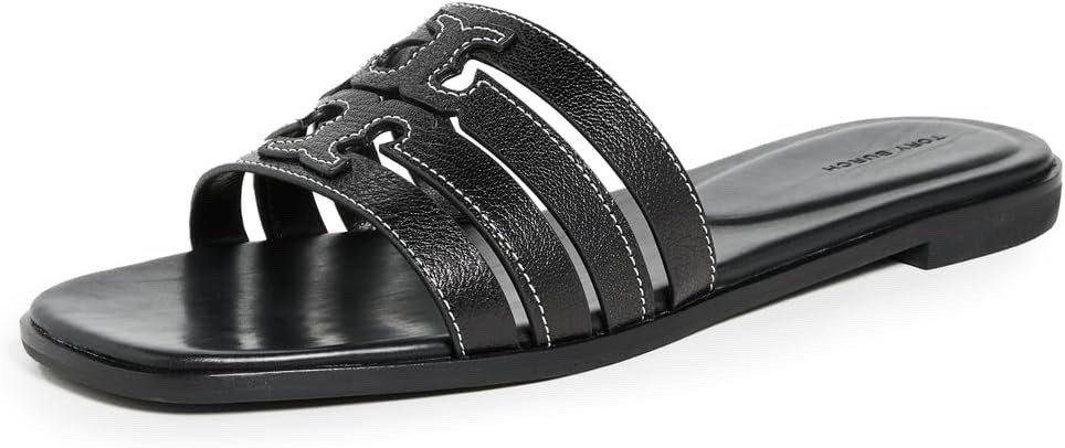 Tory Burch Women’s Ines Cage Slide Leather Sandals – Black