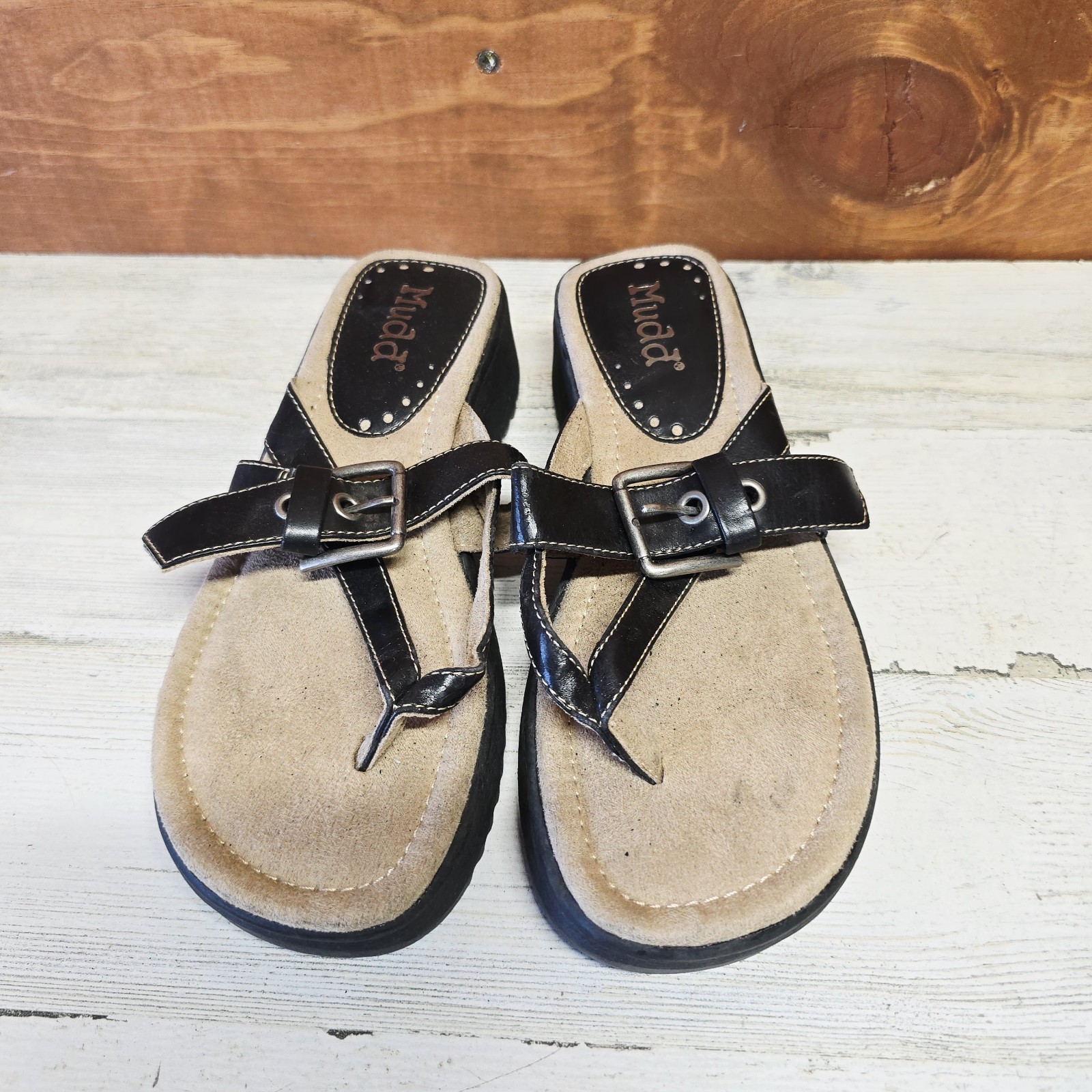 Vintage Mudd 6 M Sandals Thongs Flip Flop Buckle Strappy Prep Open Toe Y2k
