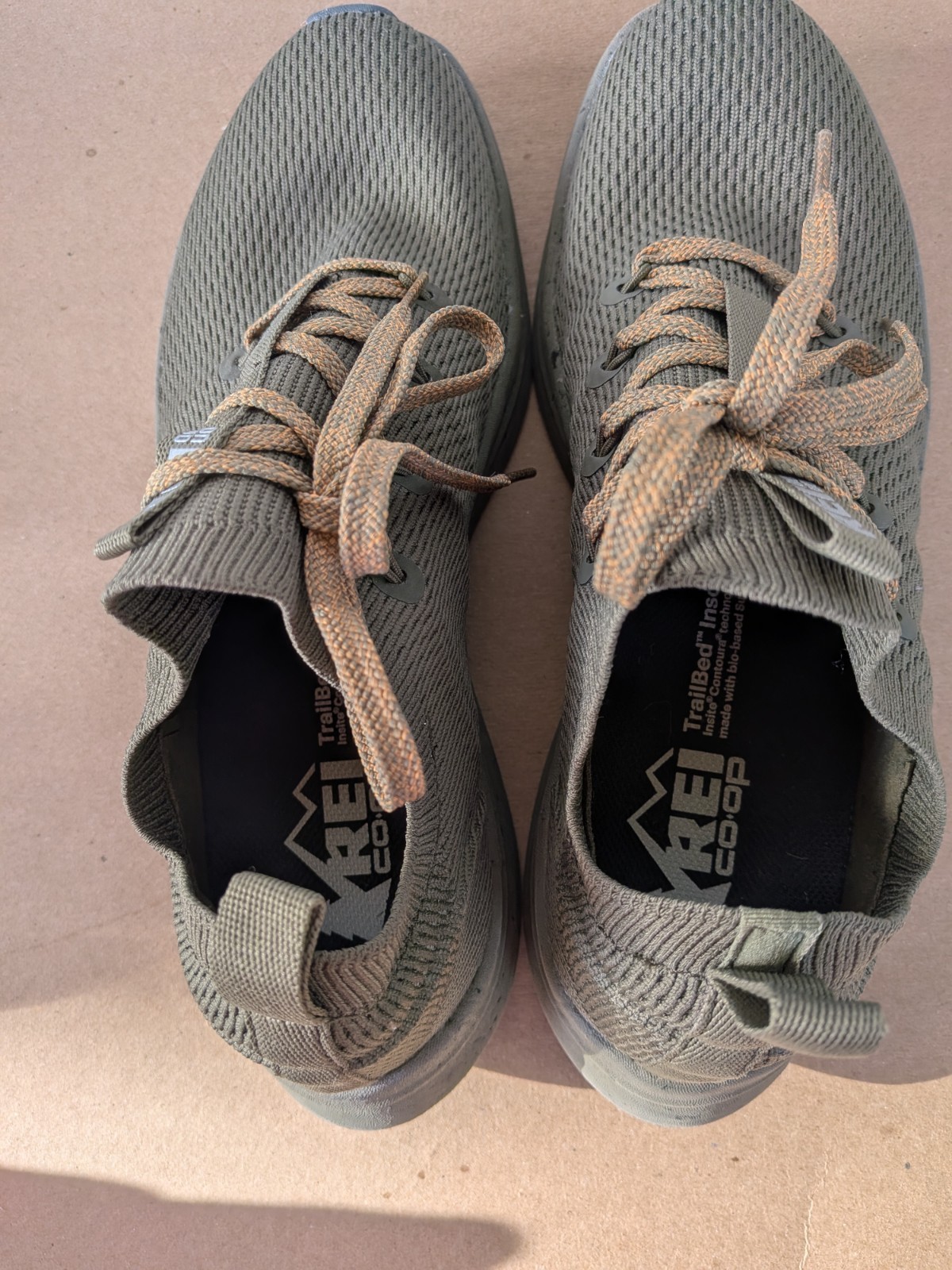 REI Co-op TrailBed Olive Knit Breathable Women’s Athletic Sneaker