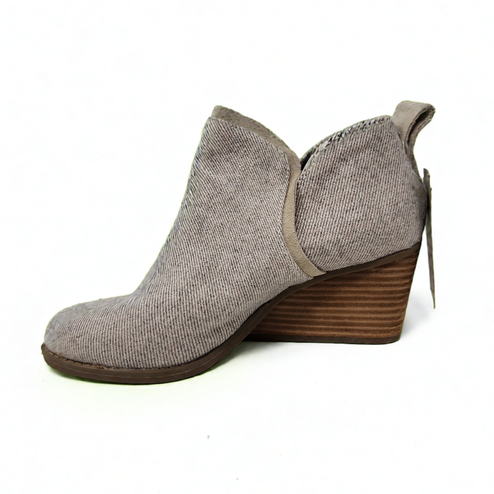 TOMS Women’s Kaia Wedge Bootie Ankle Boot Size 6 Suede Twill Pull On Slip On