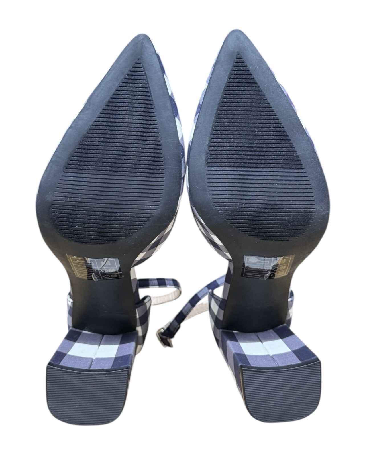 DRAPER JAMES RSVP Bianca Navy Gingham Ankle Strap Women’s Shoes Heels Size US 6