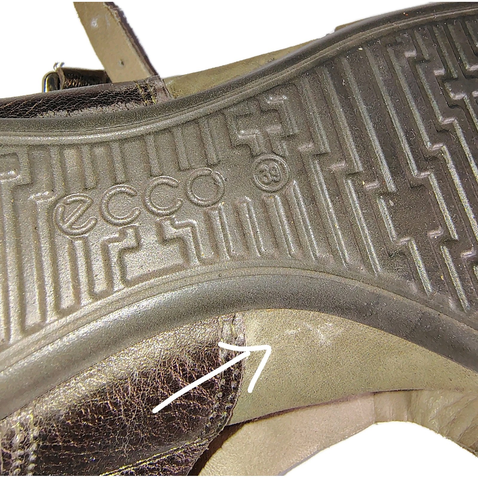 ECCO Touch 25 Grey Hooded Double Strap Sz 39 Sandal