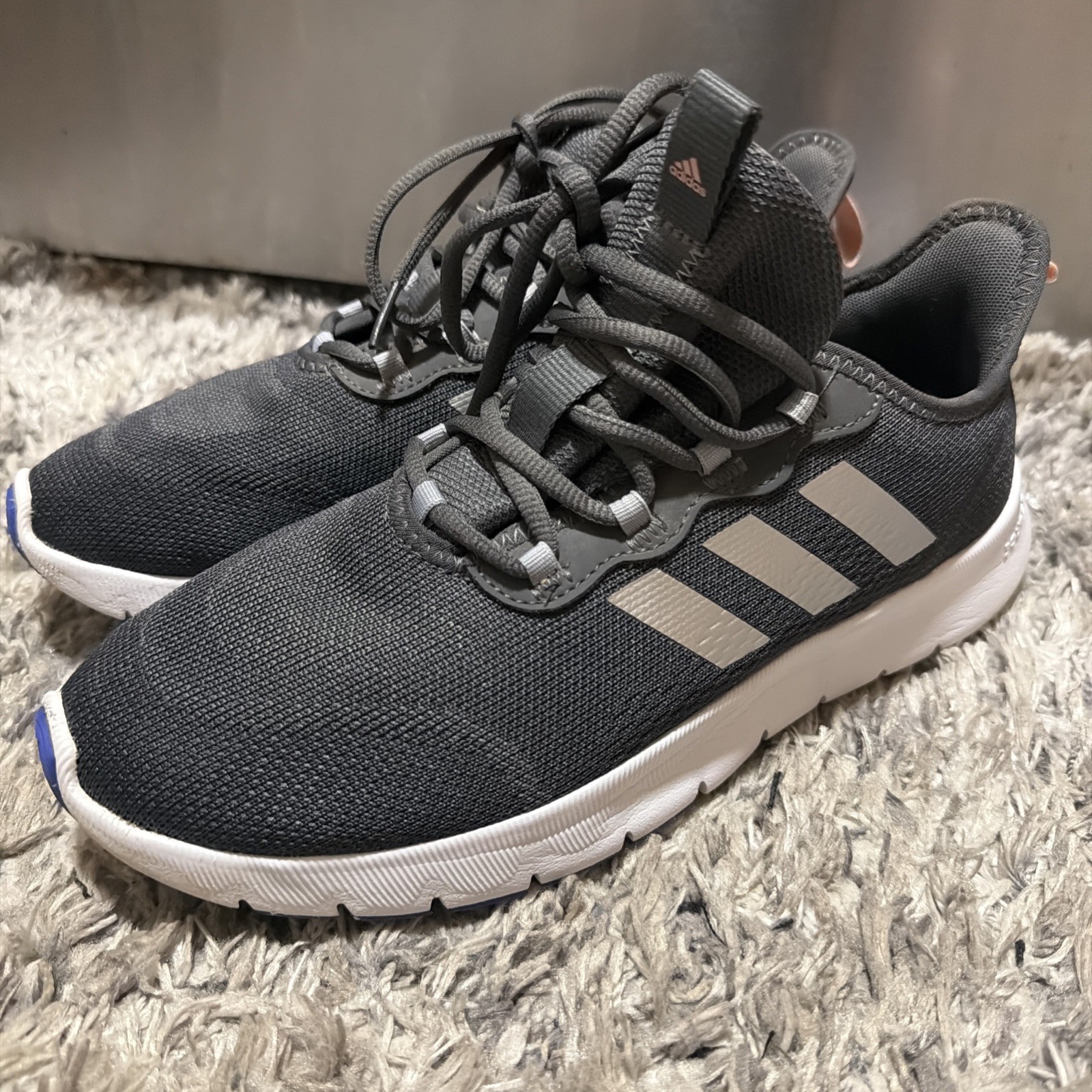 Adidas Womens Nario Move Running Shoes Gray GZ9047 Low Top Lace Up Pull Tab 9M