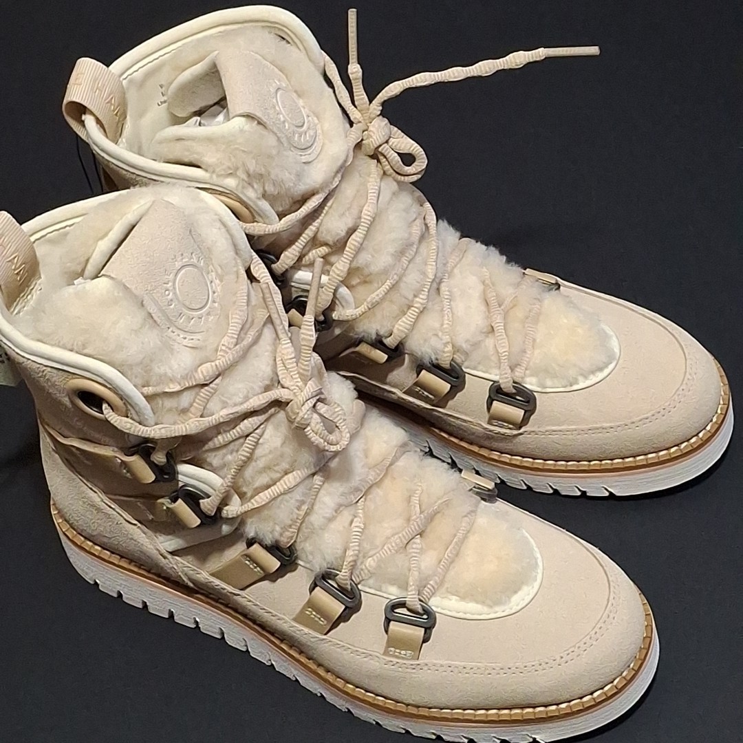 Cole Haan W26519 ZG WR Luxe Hiker Boots Women’s 5B, Oat/Birch